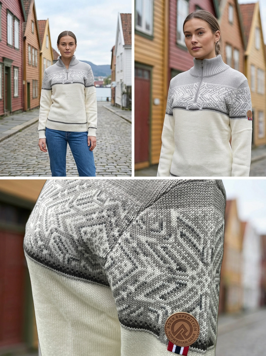 Norský merino svetr Elegant - bílá 02